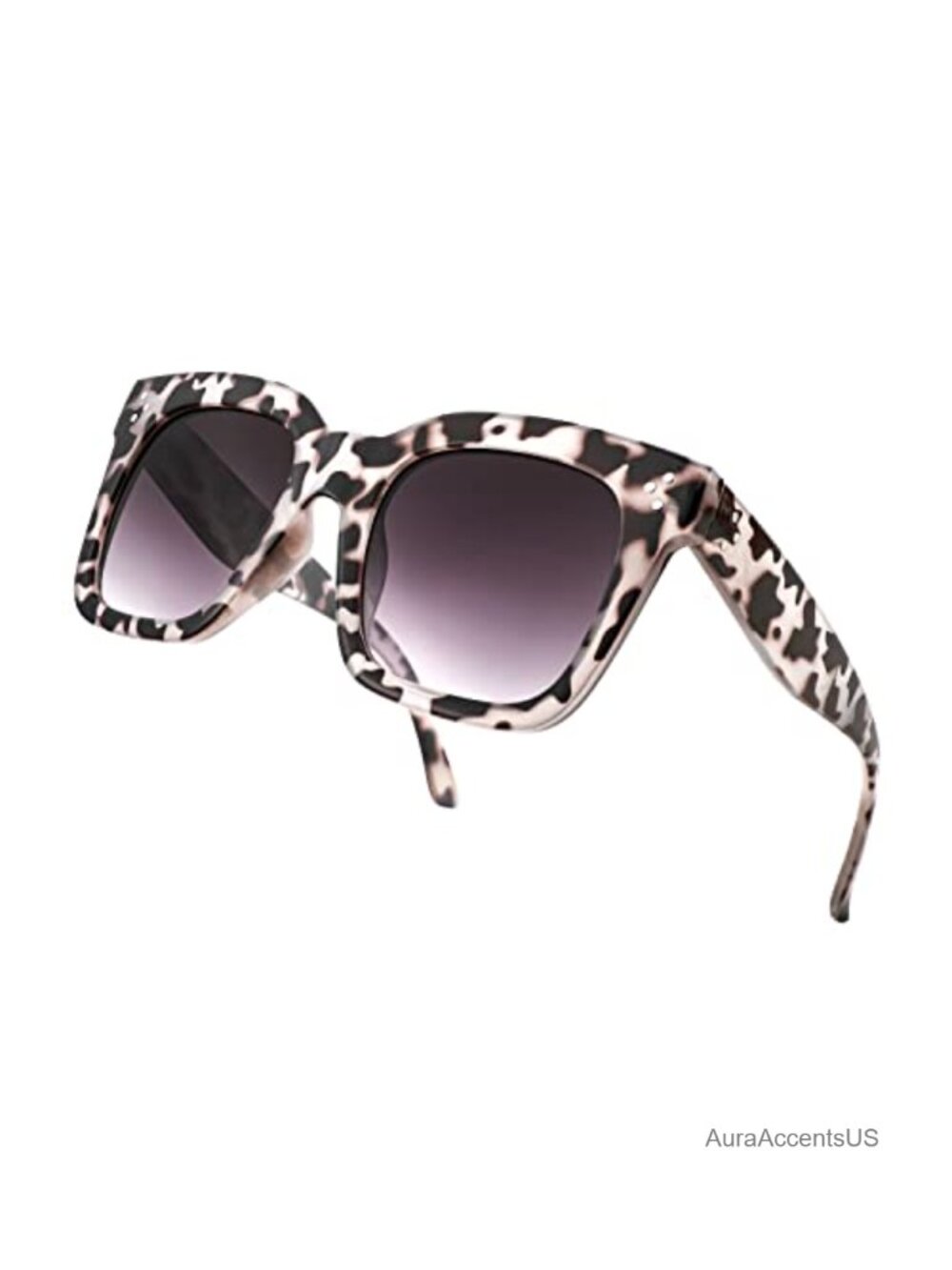 Retro Square Oversized Sunglasses UV400 Full-Frame Gradient Lens